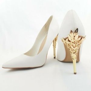 NEW Shoe Dazzle Esperanza (Ralph & Russo dupes) White Faux-Leather | Size 5.5